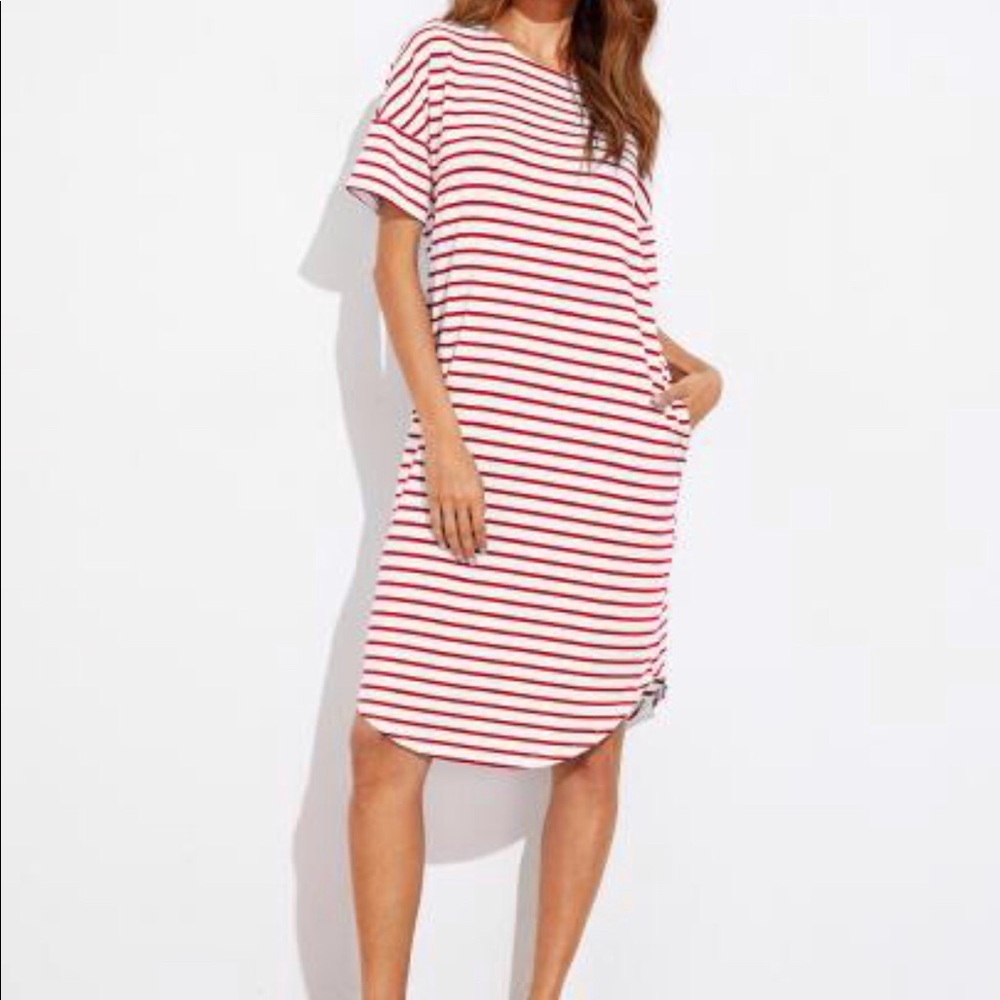 Striped red and white dress never worn